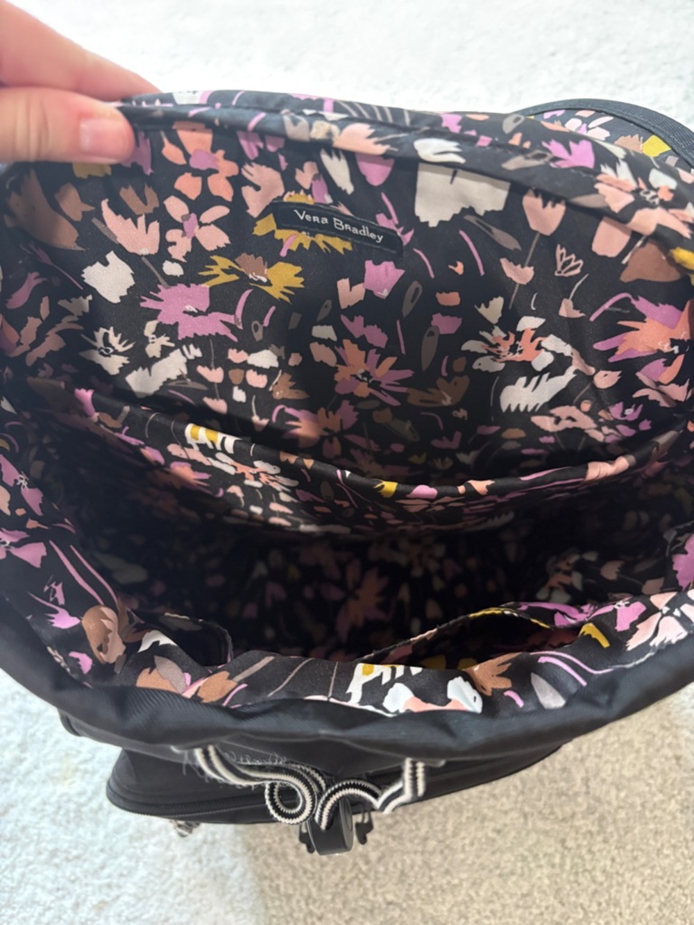 Vera Bradley Black Lighten Up Backpack - Picture 4 of 6
